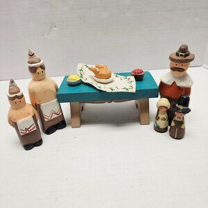 Midwest Cannon Falls Vintage Thanksgiving Table Native Pilgrims Boy Girl Decor